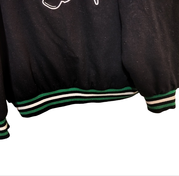 M251) Boston Celtics JH Design Reversible Black Embroidered Logo Wool Jacket 3XL - Picture 5 of 15
